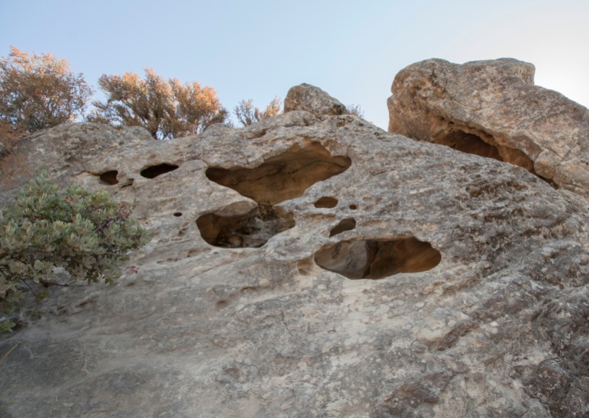 Castle Rock-holes in rock face